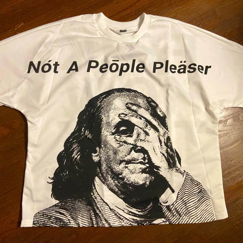 White Graphic Tee - Not A People Pleaser